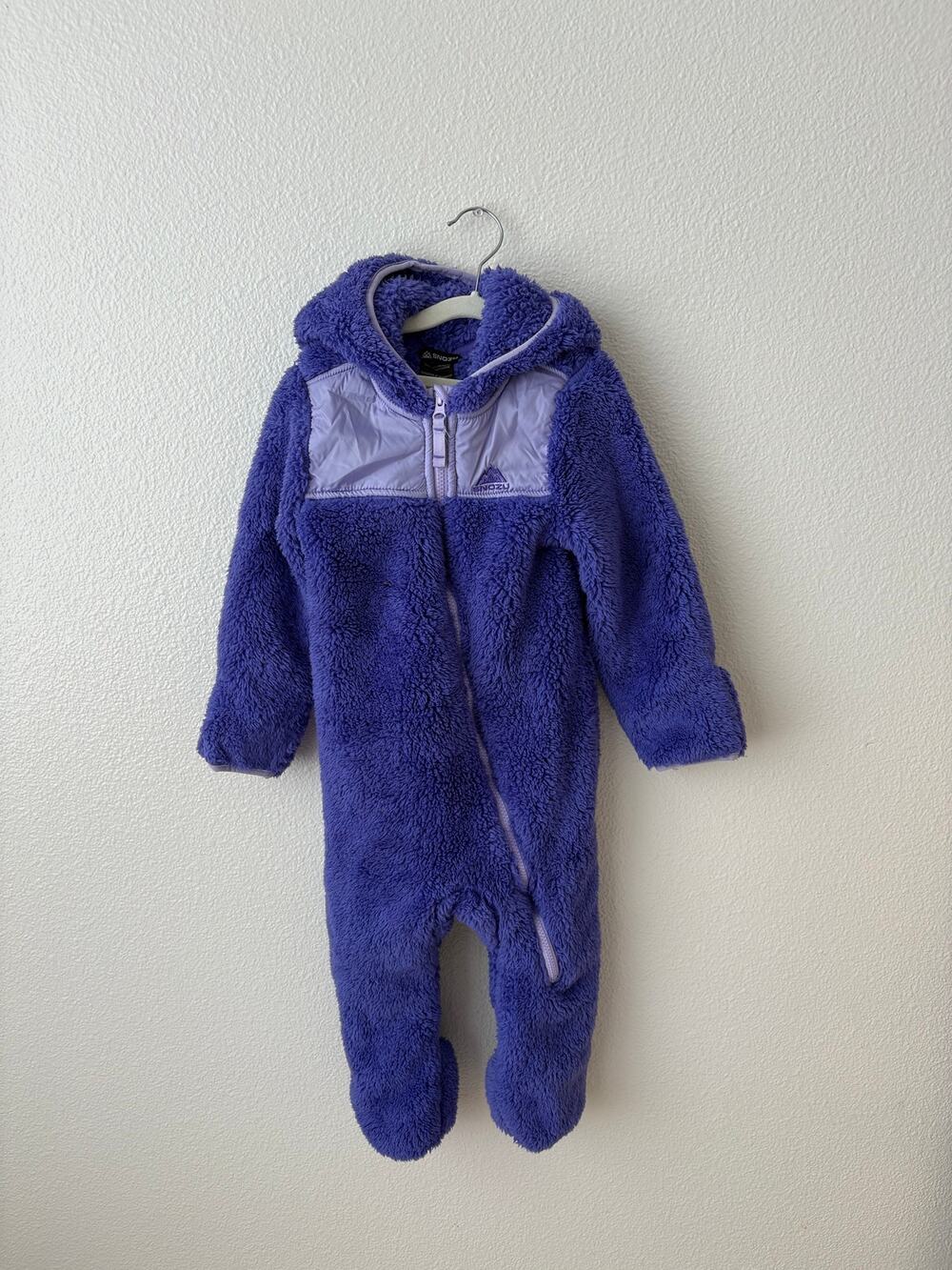 Snozu Baby 24M Purple Sherpa Fleece Bunting One Piece Hooded Snowsuit Jumpsuit